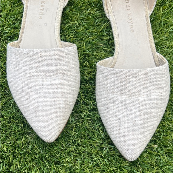 Jenni Kayne D’Orsay Cream Linen Women's Flats - Picture 4 of 9